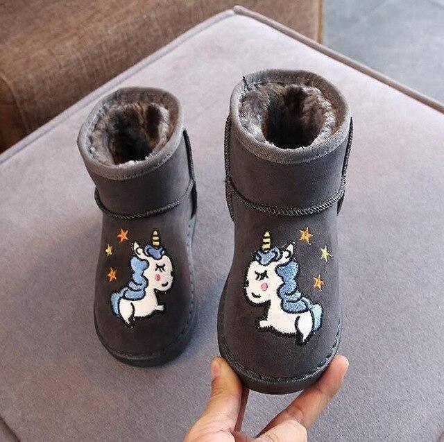 Gray unicorn boots