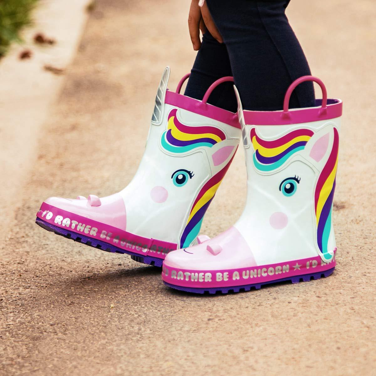 Bottes de cheap pluie licorne fille