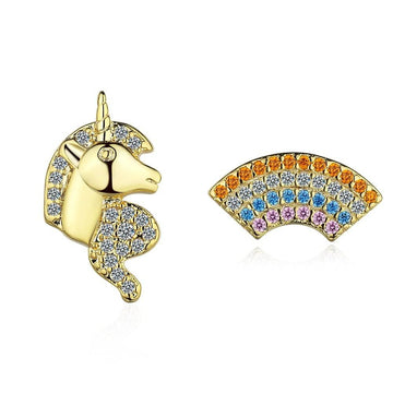 Boucles d'Oreilles Licorne Femme Asymétrique - Licorne
