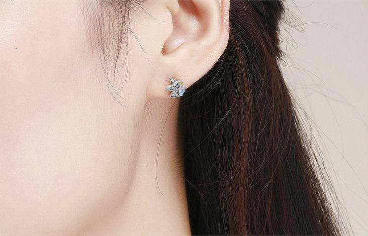 Unicorn earrings Silver Woman - A Unicorn