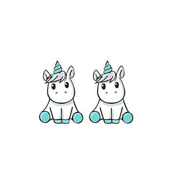Unicorn earrings Sitting - A Unicorn
