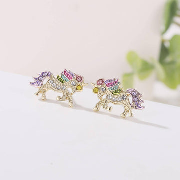 Unicorn earrings Gold and multicolored - A Unicorn