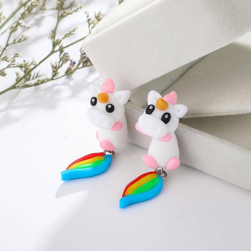 Unicorn earrings Fimo - A Unicorn