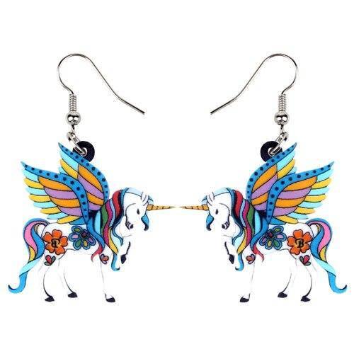 Unicorn earrings Colored Dangles - A Unicorn