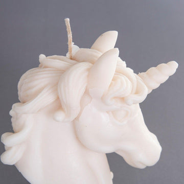 Vela de cumpleaños de caballo unicornio blanco