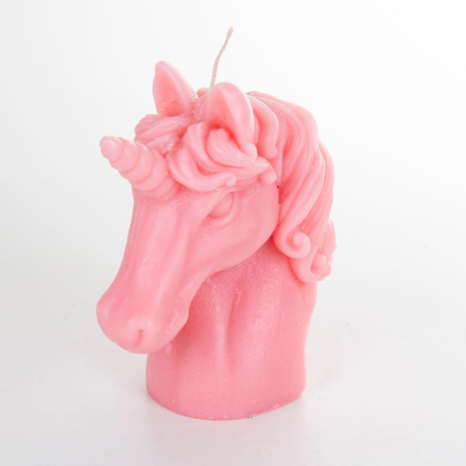 Pink unicorn birthday candle
