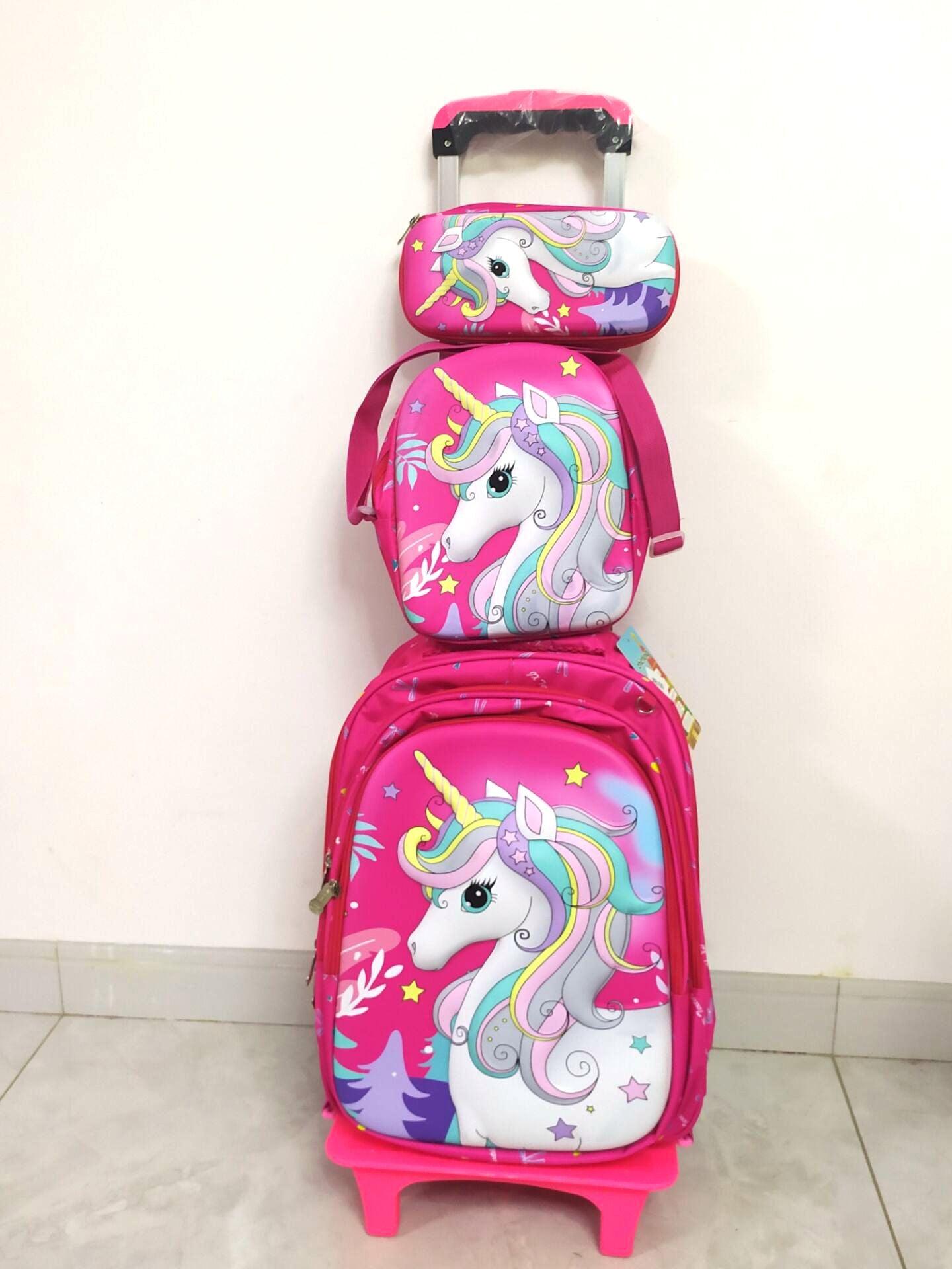 Cartable roulette licorne 3 en 1