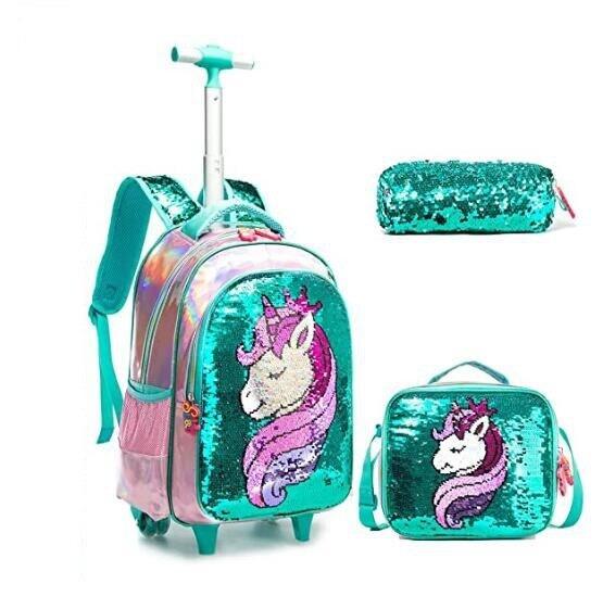 Roulette unicorn sequins school bag