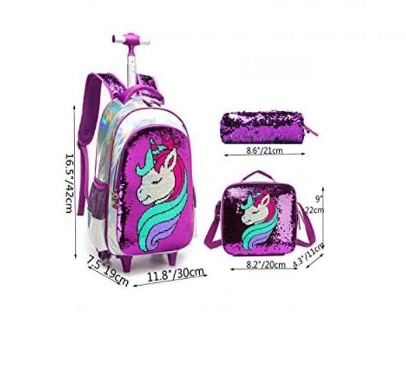 Cartable roulette licorne hot sale