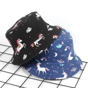Sombrero de verano de unicornio de doble cara - Unicornio