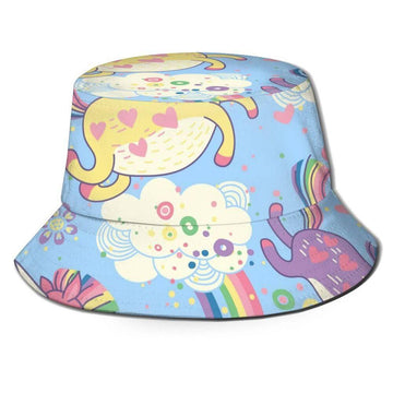 Sombrero Estampado Patrón Unicornio Colorido - Unicornio