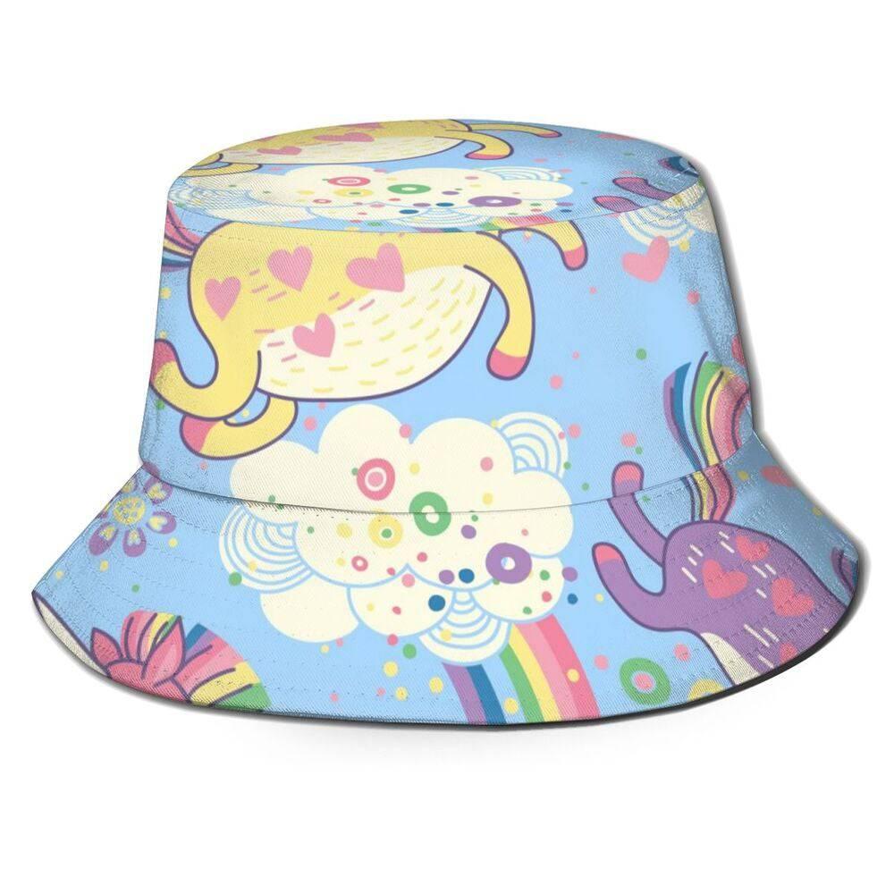 Colorful Unicorn Pattern Print Hat - Unicorn
