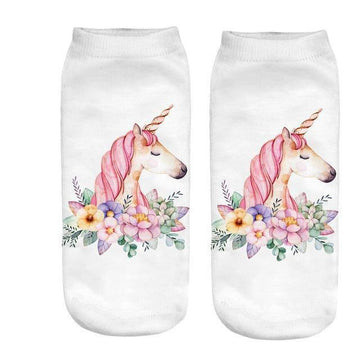 Unicorn Girls White Socks - Unicorn