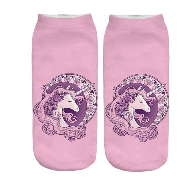 Pink Unicorn Girl Socks - Unicorn
