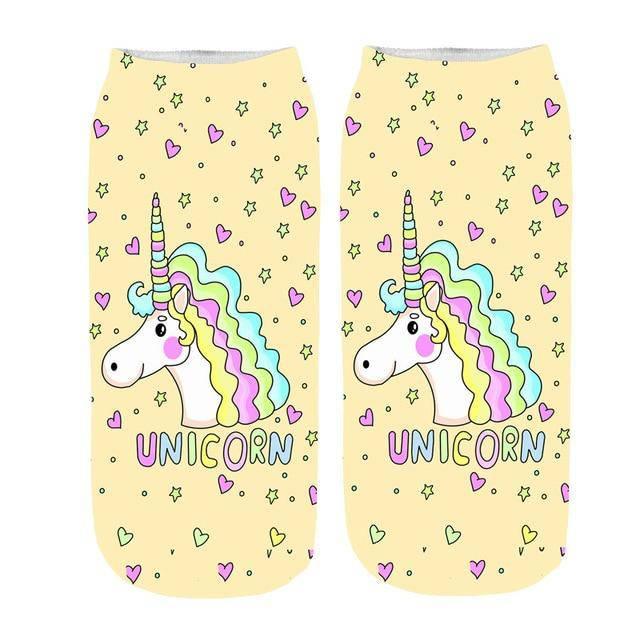 Yellow Unicorn Socks - Unicorn