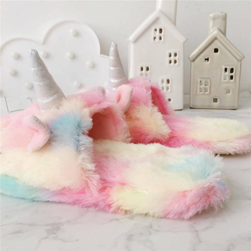 Unicorn hot sale rainbow slippers