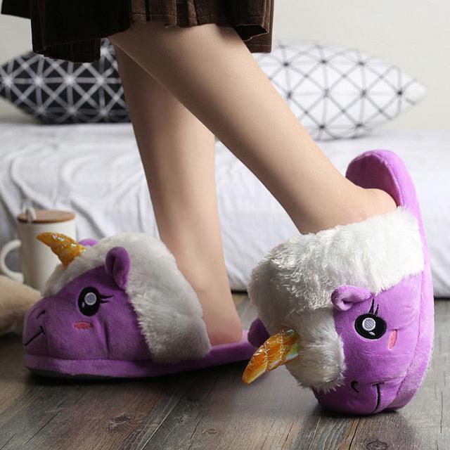 Purple best sale unicorn slippers