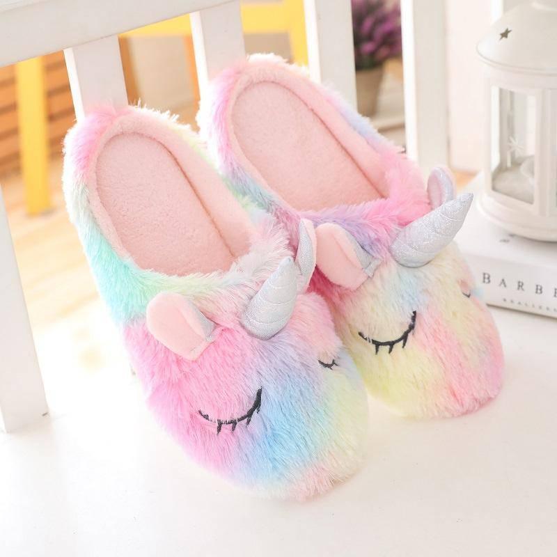 Multicolored Unicorn Slippers - Unicorn