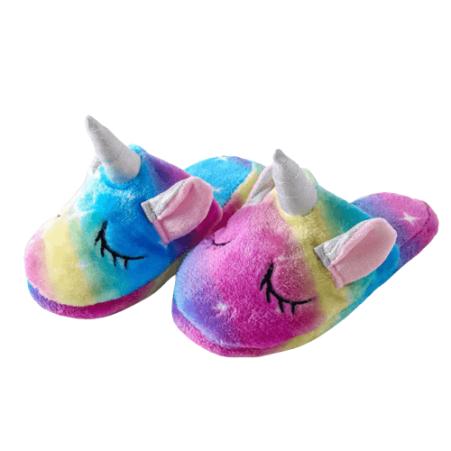 Purple unicorn slippers