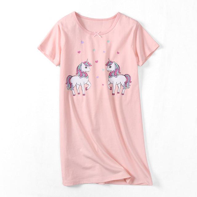Girl's classic pink unicorn nightgown
