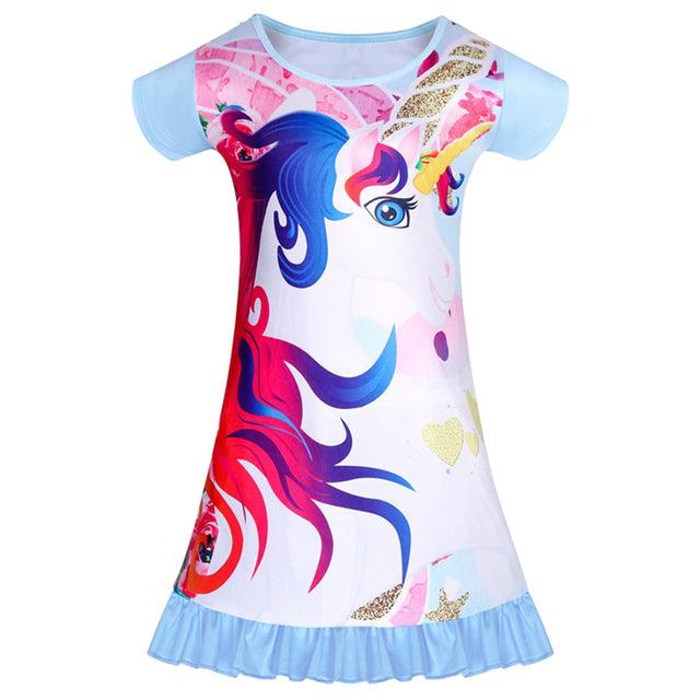 Girl's summer unicorn nightgown