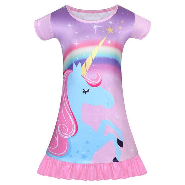 Purple unicorn flared nightgown