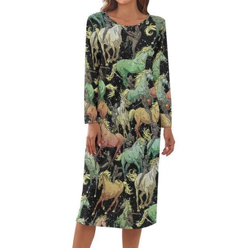 Women's green unicorn nightgown