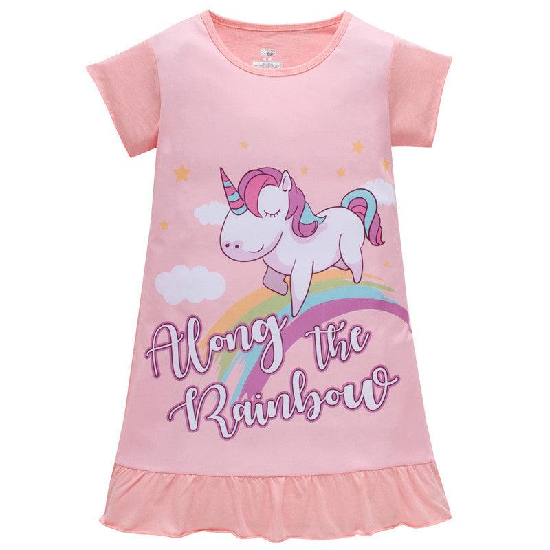 Girl's pink unicorn nightgown