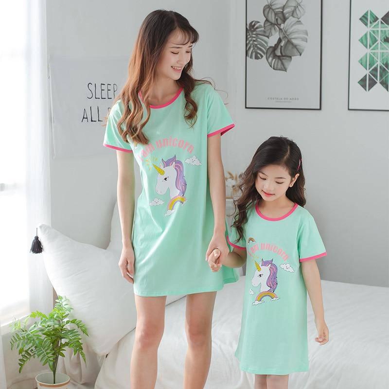 Mother Daughter Unicorn Nightgown