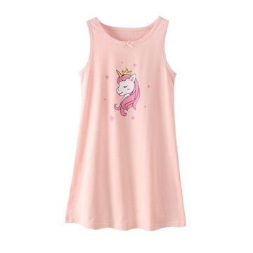 Pink unicorn sleeveless nightgown