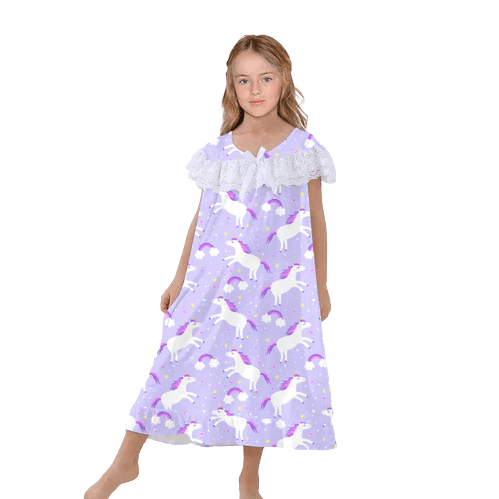Unicorn lace ruffled nightgown