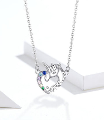 Unicorn necklace Silver Chain - A Unicorn