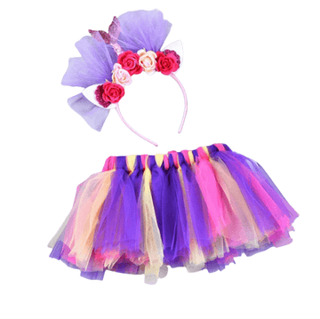 Fennonal Jupe de Licorne 3pcs pour Enfants Costume de Licorne pour Fille -  Ensemble de Cosplay Rose - Tutu certain - Ailes-po