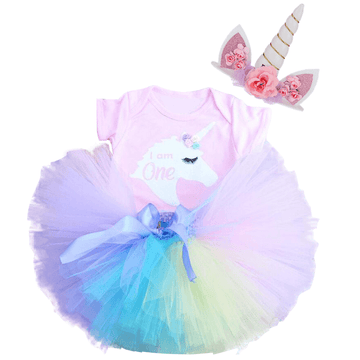 disfraz de unicornio de cumpleaños de 1 año