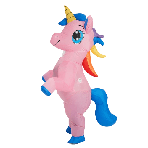 Costume licorne gonflable rose