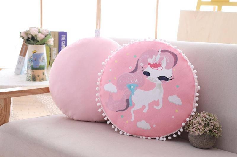 Round Unicorn Cushion - Unicorn