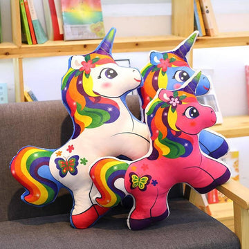 Unicorn Cushion Brightly Colored Decoration - Unicorn