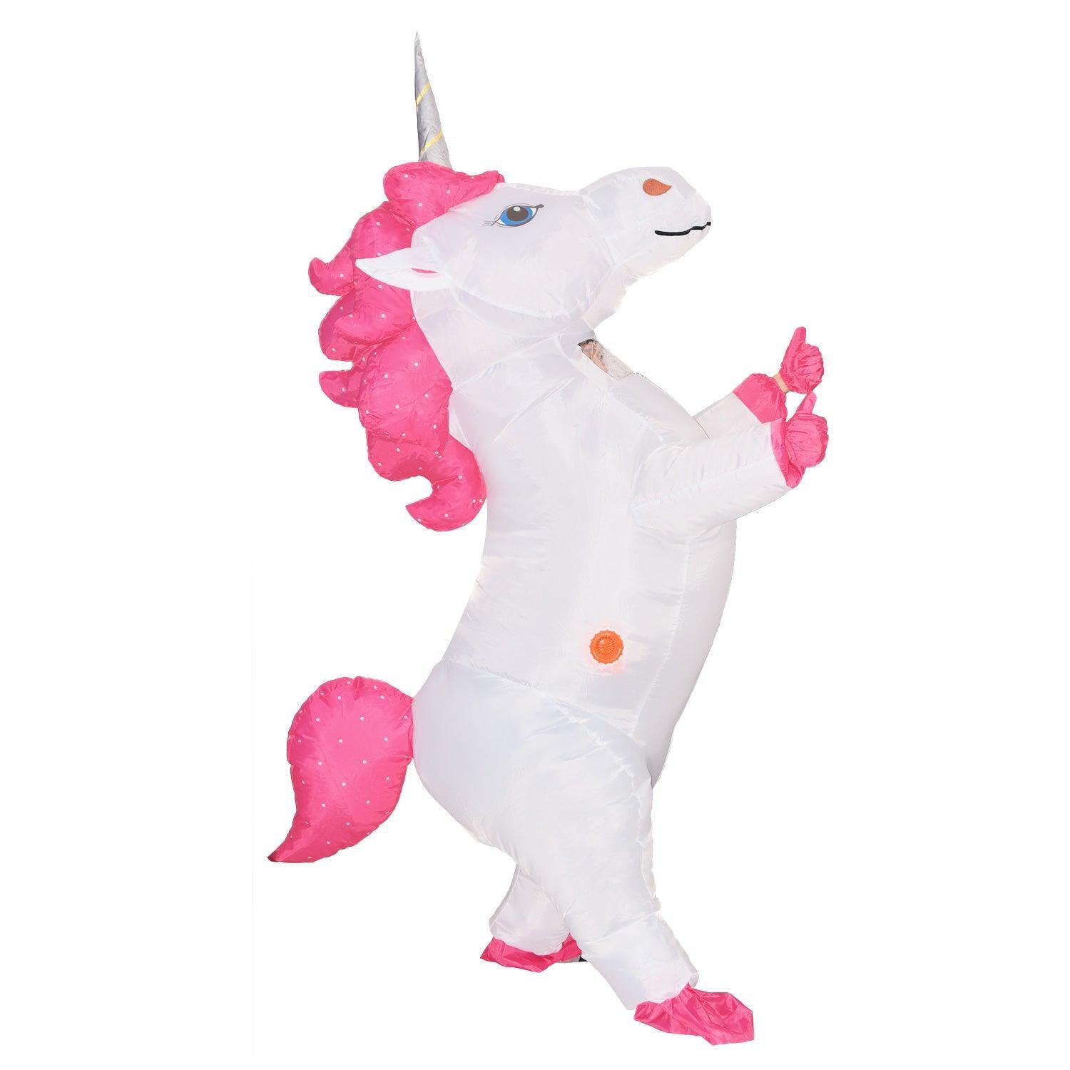 Silver horn inflatable unicorn costume - Unicorn