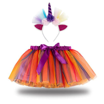 Violet Petite Fille Bandeau Princesse Filles Jupe Tutu Arc-en-ciel Danse