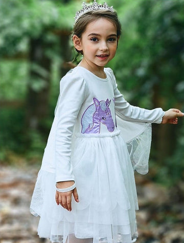 Pretty Princess Déguisement licorne pour fille avec bandeau licorne – Âge  3-10 ans