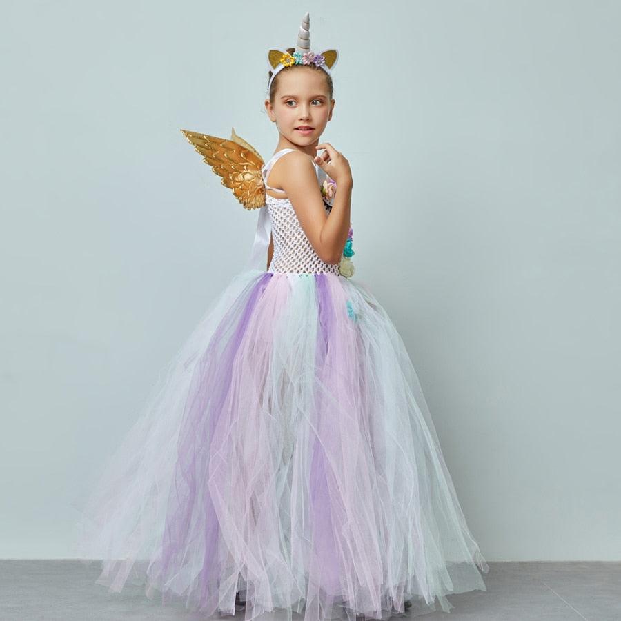 Déguisement robe de princesse licorne pour fille