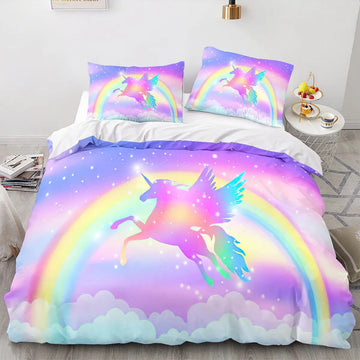 Rainbow Unicorn Duvet Cover