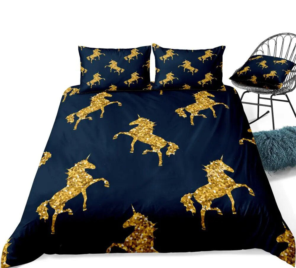 Juego de cama Unicornio dorado