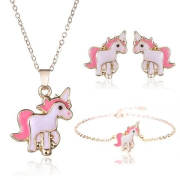 Pink Unicorn 3 Piece Jewelry Set - Unicorn