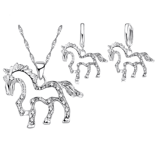 Unicorn Jewelry Set In Silver - Unicorn