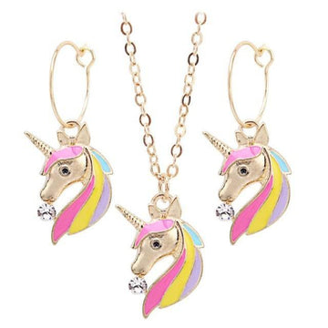 Golden Unicorn Head Jewelry Set - Unicorn
