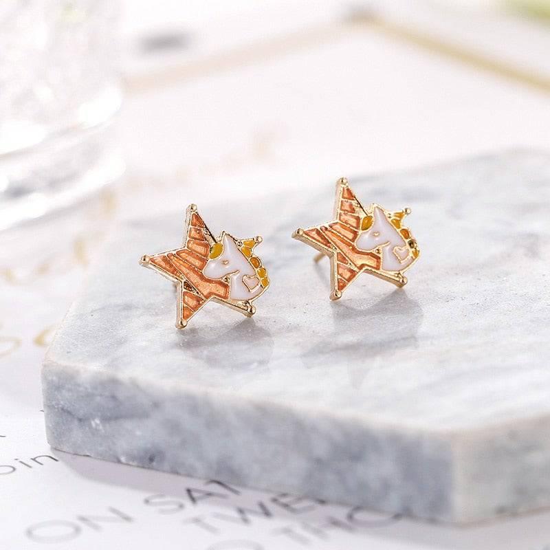 Unicorn Necklace and Stud Earrings Set - Unicorn