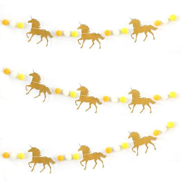 Conjunto guirnalda fiesta unicornio dorado