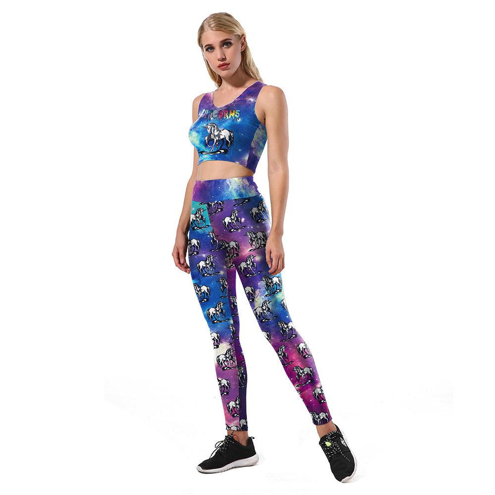 Women s unicorn mini tight top leggings set