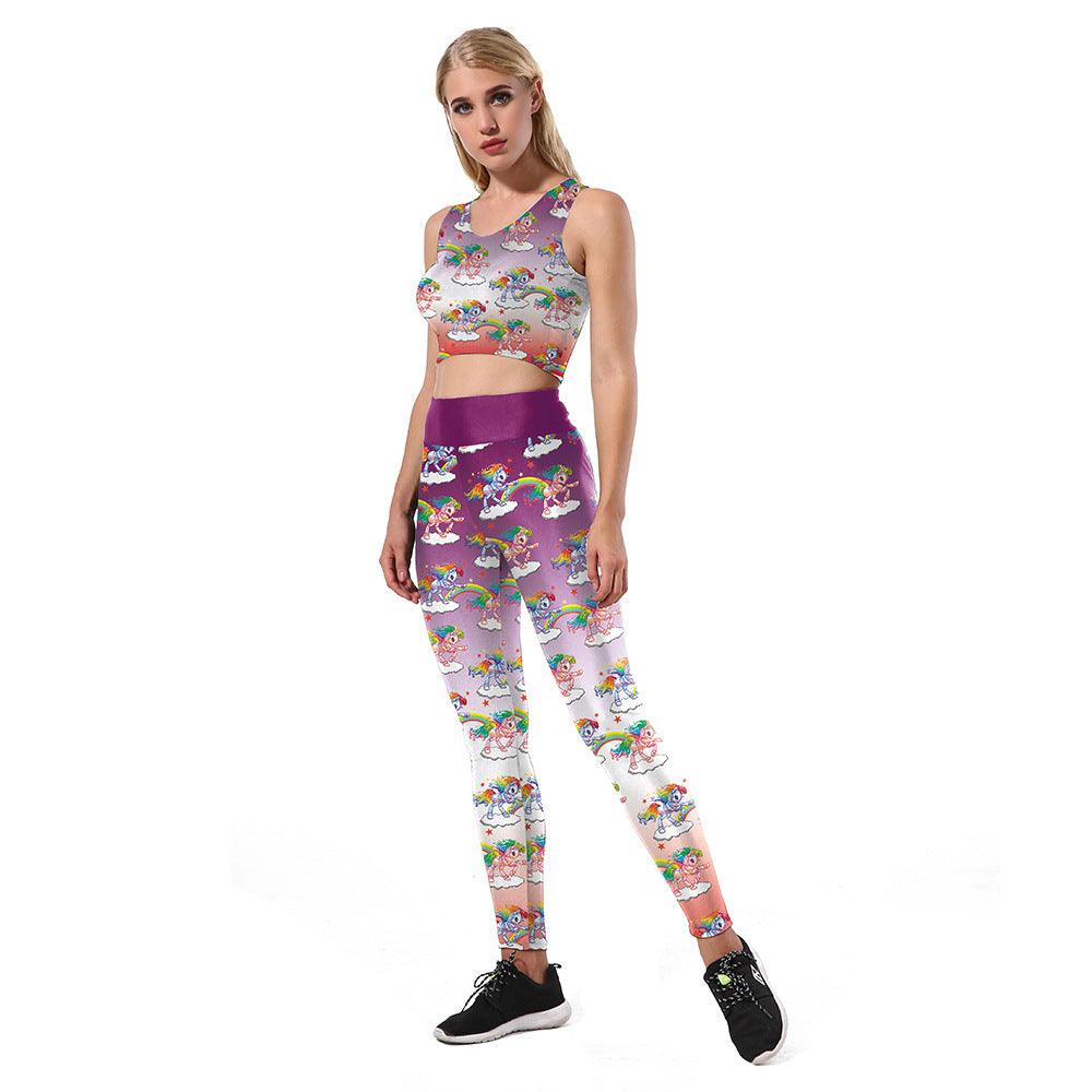 Women s unicorn mini tight top leggings set